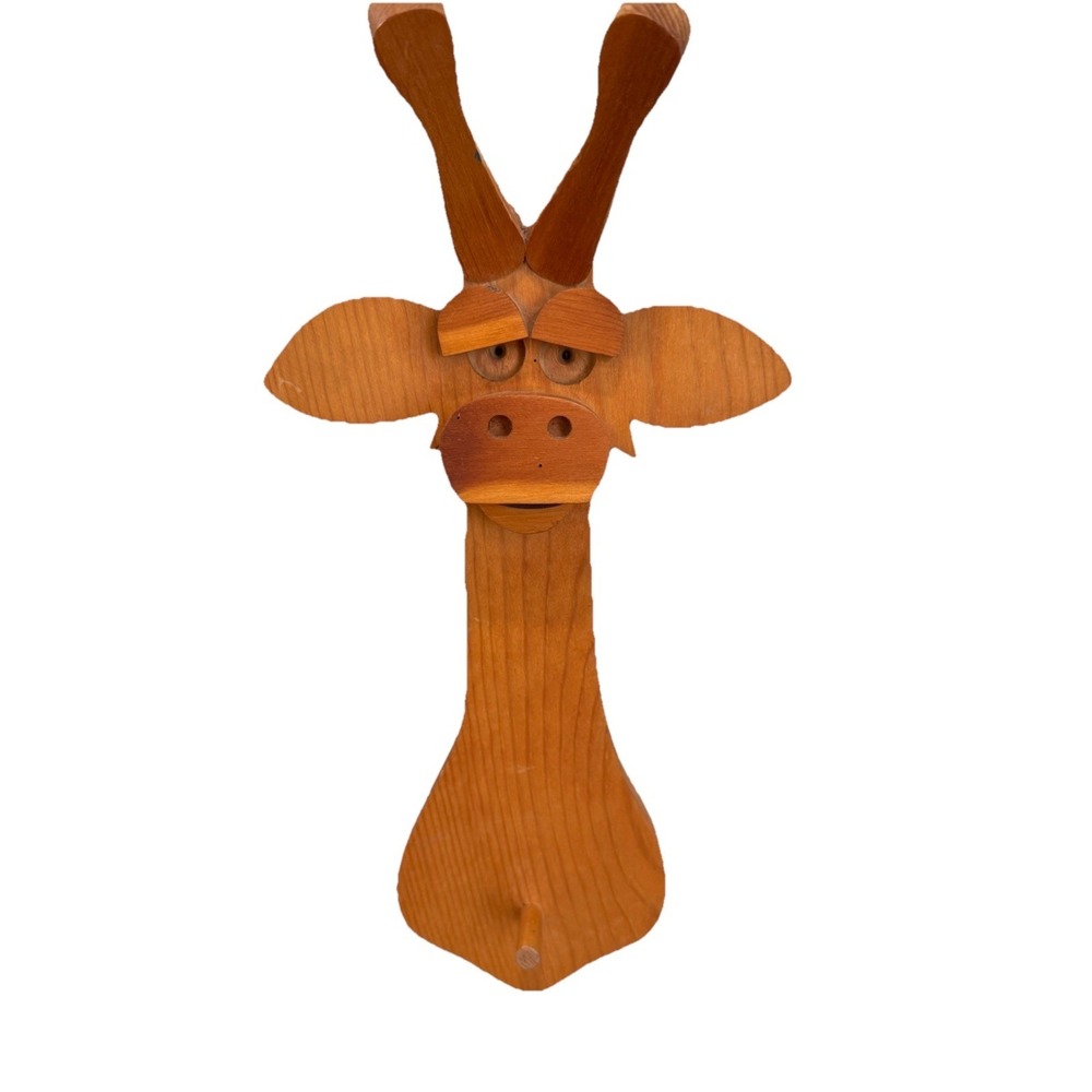 Vintage Handmade Decorative Wood Giraffe/Deer  with‎ Hooks  wall hunger